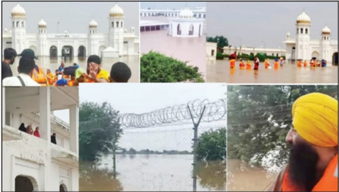 गुरुद्वारा दरबार साहिब करतारपुर में बाढ़ का पानी घुसा, बचाव कार्य जारी